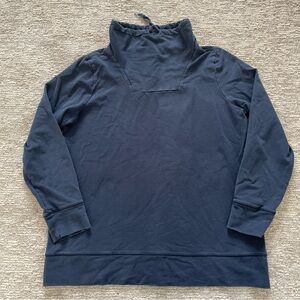 L.L. Bean Sweatshirt Womens Size XL Blue Funnel Neck Long Sleeve Cozy Pullover